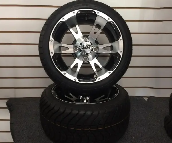 12″ Aluminum Golf Cart Wheel and Street Tire Combo